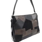Bolso Tote Parches Negro Can Piel